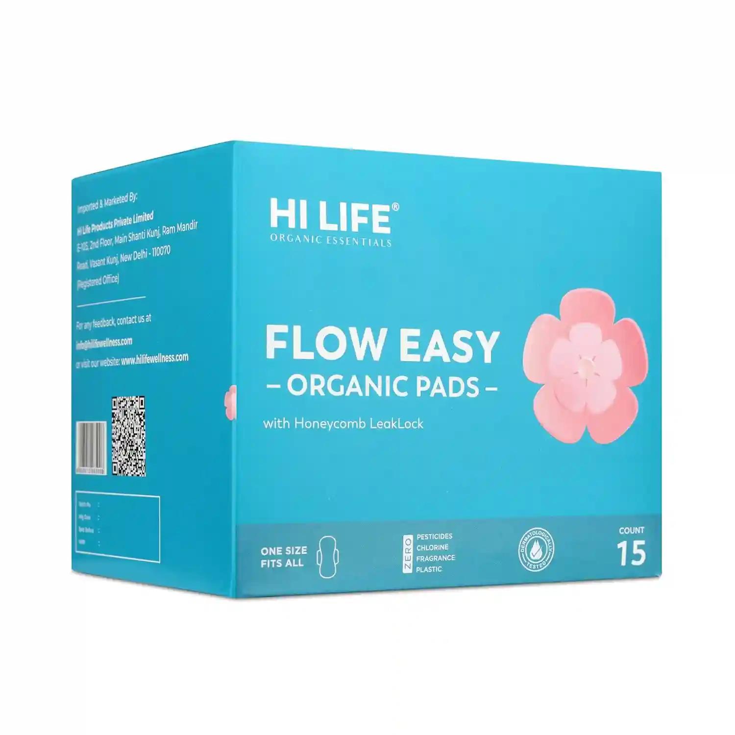 Hi Life Flow Easy Organic Period Pads - Size XL (Pack of 1)