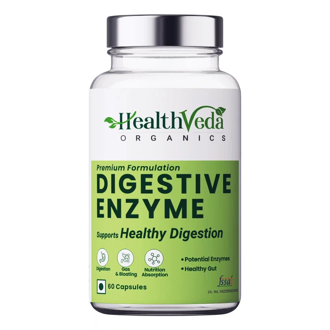 Health Veda Organics Digestive Enzyme Capsules For Better Digestive Function & Healthy Gut, 60 Veg Capsules