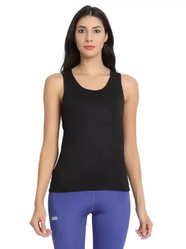 Organic Bamboo Fabric Runner Vest Top Black