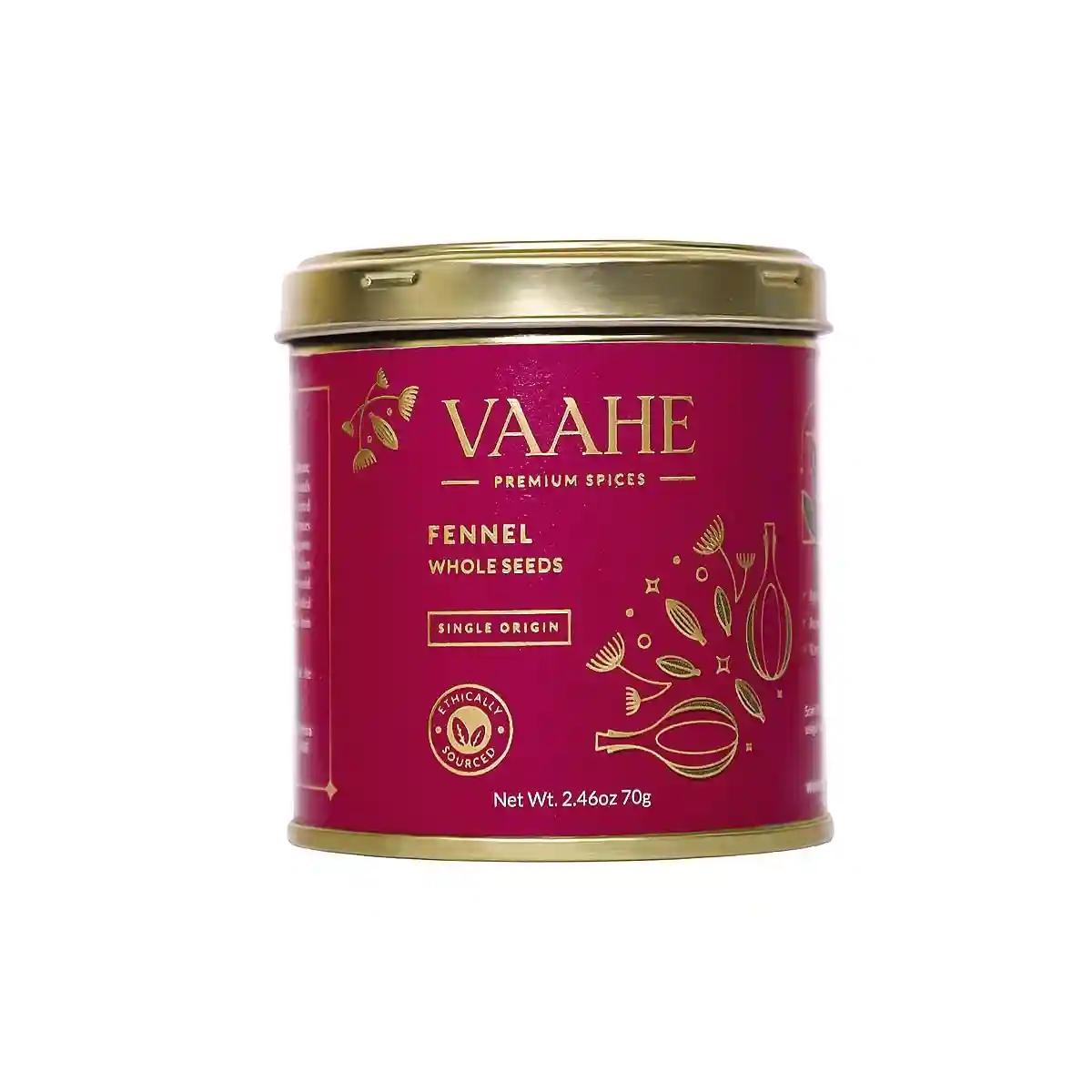 VAAHE Premium Fennel Whole (Saunf) | Single Origin (Rajasthan) | Freshly Packed | 100% Pure and Natural | Premium Tin Box (70 gm)