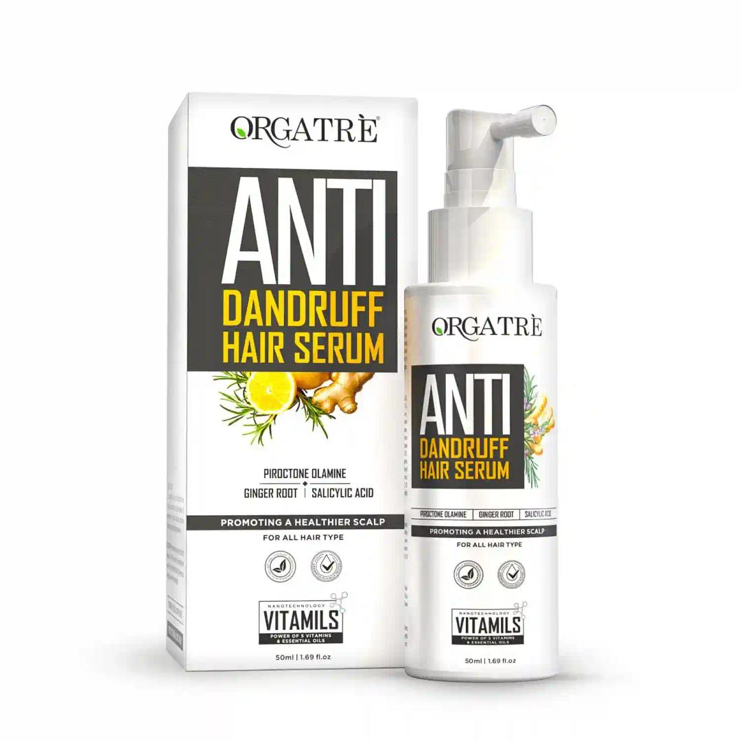 ORGATRE Anti Dandruff Hair Serum | Treatment for Dandruff, Flaky & Dry Scalp | Scalp Serum for Hair Growth & Hair Fall Control | Post Shampoo Hair Serum for Men & Women | 50ml