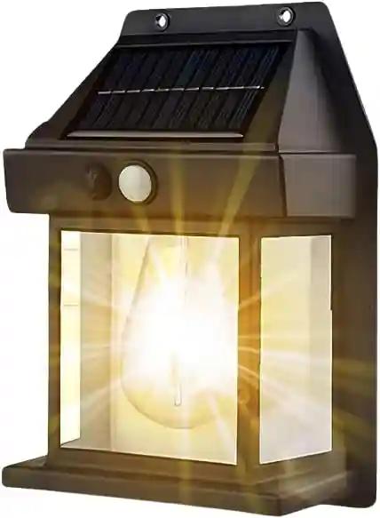 KHUSHIYA ENTERPRISE Solar Powered Outdoor Wall Lights with Motion Sensor, Brushed Nickel Finish, for Porch, Deck, Patio, Yard, Garden, Landscape Lighting