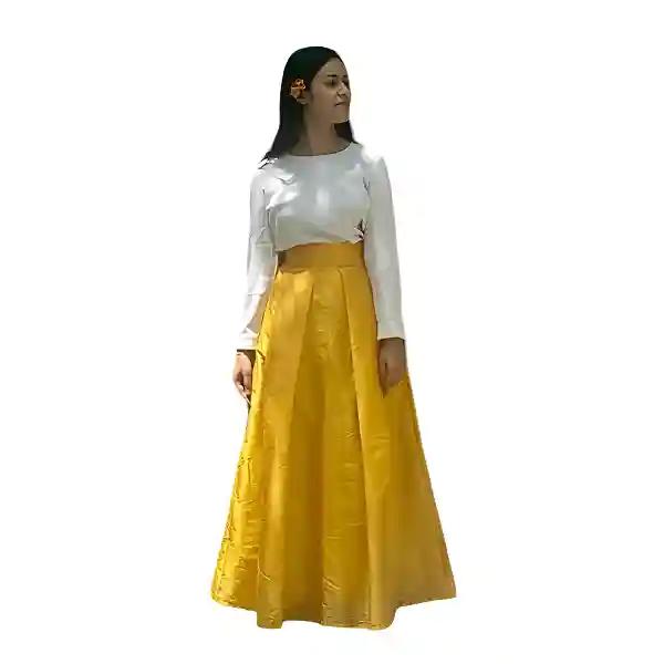 Stunning Long Silk Taffeta Maxi Skirt – Elegant Wedding & Party Wear-S