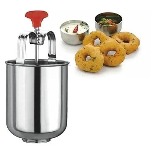 KHUSHIYA ENTERPRISE Stainless Steel Manual MEDUVADA Maker for Perfectly Shaped & Crispy Medu Vada And Dough Donut Maker