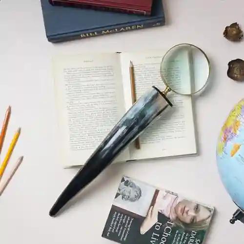 CASA DECOR Nosy Detective Magnifying Glass for Reading, Soldering, jewelry, maps, Great for Gifting