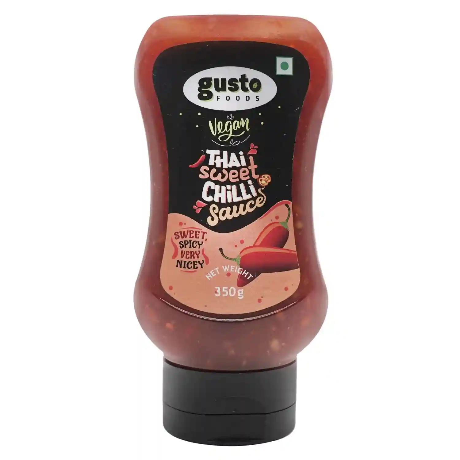 Gusto Foods Thai Sweet Chilli Sauce (350g) | Original Thai Chilly Sauce | Ready to Cook Sweet Chilli Garlic Sauce (Pack of 1)