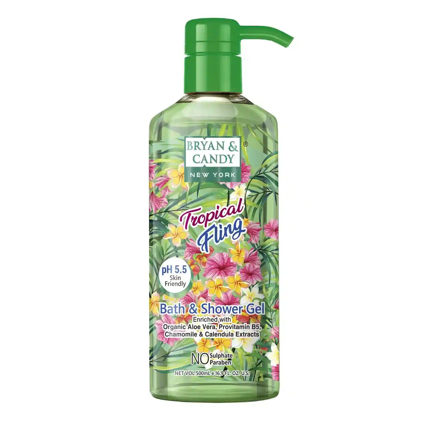 Bryan & Candy Shower Gel with Aloe Vera Gentle, Moisturizing Body Wash for Soft, Supple Skin (Tropical Fling Shower Gel, 500ml)