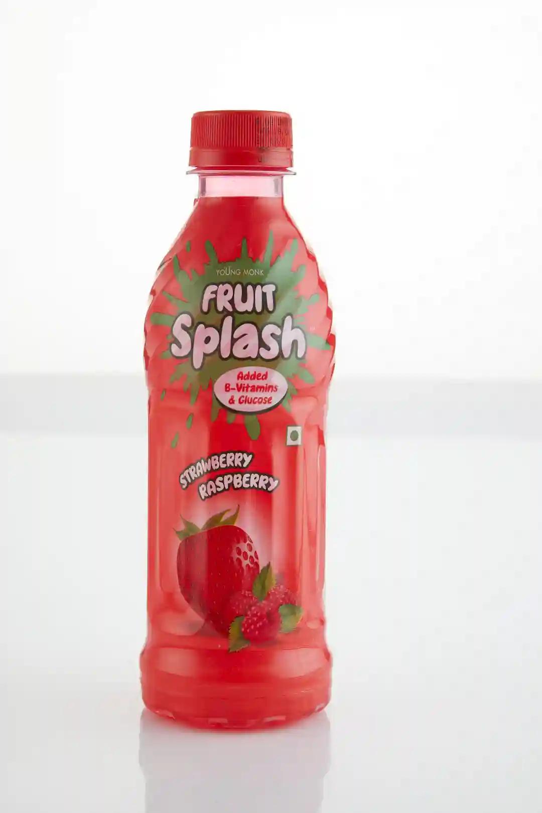 Young Monk Fruit Splash Drinks - Vitamin B & Glucose - Strawberry & Raspberry Flavour - Ready to Serve Fruit Beverages (Pack of 6)