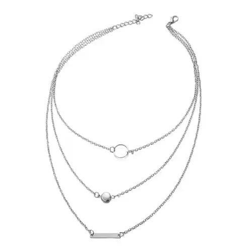 3 layer Silver Plated Neckpiece with Charms