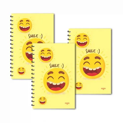 Smilies Yellow Base Designer Ruled Diaries - Pack Of 3