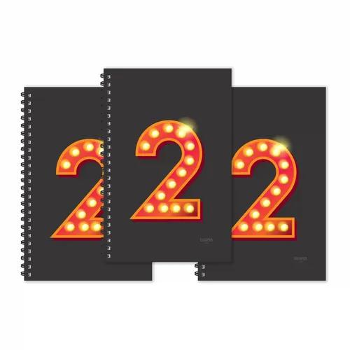 Number 2 - Numeric Ruled Diaries - Pack Of 3