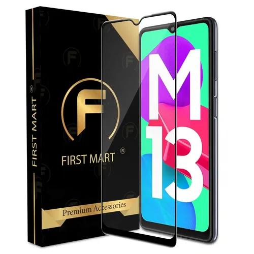 FIRST MART Edge to Edge Tempered Glass for Samsung Galaxy M13 4G, Samsung M13 5G and Samsung M33 5G (6.5 Inch) with Easy Self Installation Kit | Black Case Friendly Screen Protection