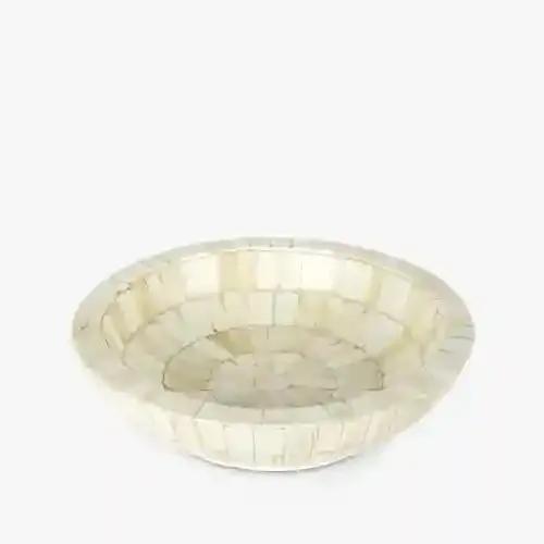 CASA DECOR White Bella Resin Bowl Decorative Bowl for Home Decor | Resin Round for Living Room Dining Office Center Table, Diwali, Festival