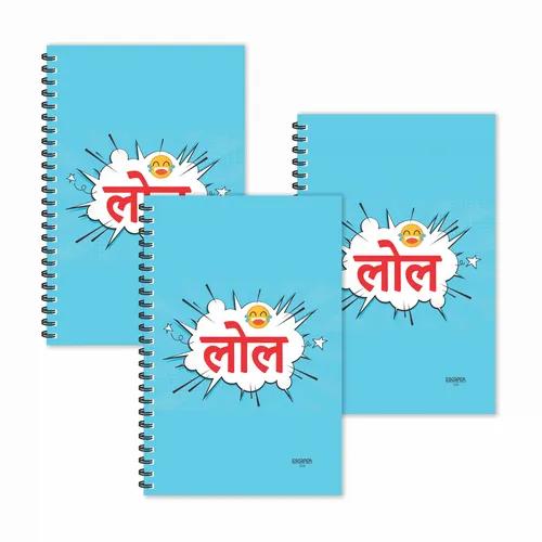 Lol Hindi Quotes Ruled Diaries - Pack Of 3