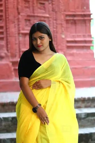 Soft Silk Sequence Chumki Saree - Yellow