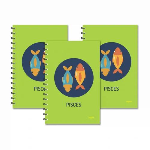 Pisces Designer Zodiac Ruled Diaries - Pack Of 3