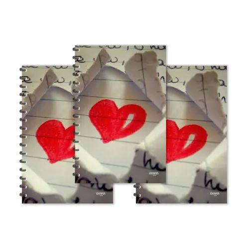 Hearts - Hate Notes Designer Ruled Diaries - Pack Of 3