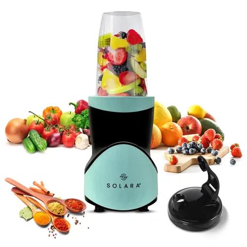 SOLARA Blendeasy Nutri Blender for Smoothies and Juices, 400 Watts Bullet juicer mixer grinder, coffee blender for kitchen, Juicer Machine with 1 Stainless steel Blade, 1 Jar | Aqua