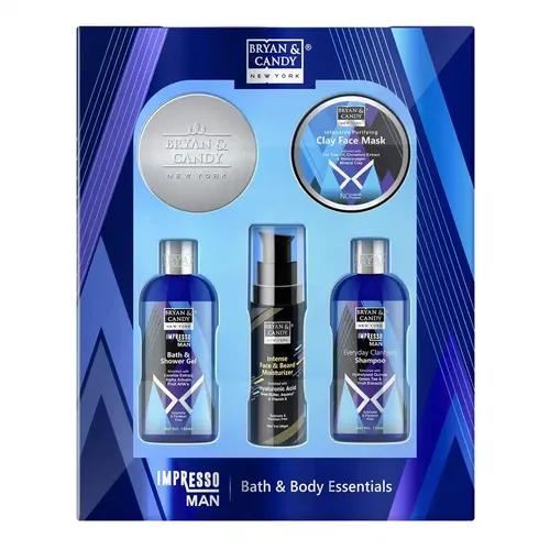 Bryan & Candy Impresso Combo Kit Gift, Intense Brightening Face Scrub, Everyday Clarifying Shampoo, Intense Face & Beard Moisturizer, Bath & Shower Gel & Intense Purifying Face Mask.