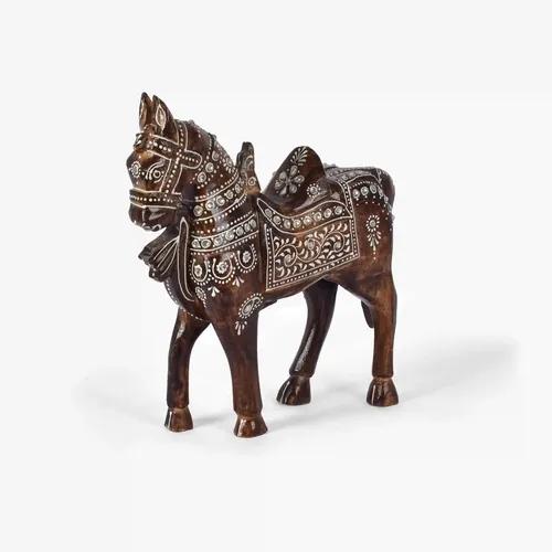 CASA DECOR Wooden Jodhpur Tale- Antique Horse for Showpiece Enhance Your Home,Office Table Decorative & Gift Article,Animal Showpiece Figurines