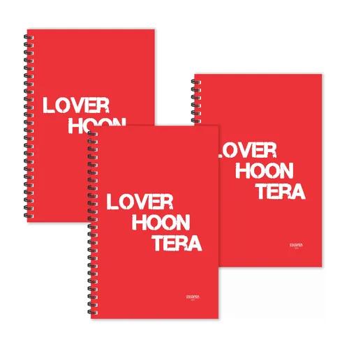 Lover Hoon Tera Hindi Quotes Ruled Diaries - Pack Of 3