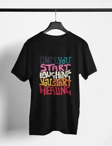 LAUGHTER HEALS - UNISEX BLACK OVERSIZED T-SHIRT - S