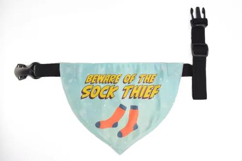 Beware of the Sock Thief Dog Bandana (Small/Medium)