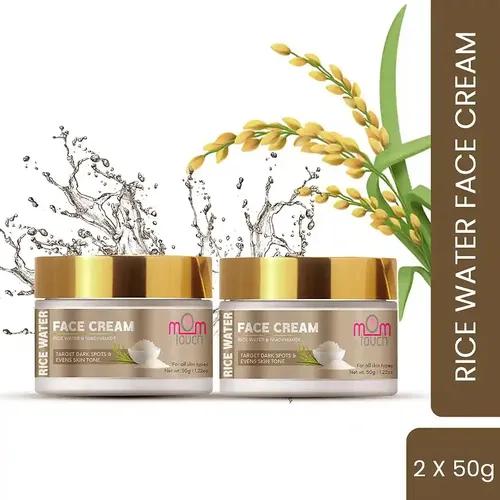 Mom Touch Rice Water Day-Night Cream, for Clear Skin With Rice Water & Niacinamide for Glass Skin 50 ml (Pack of 2)