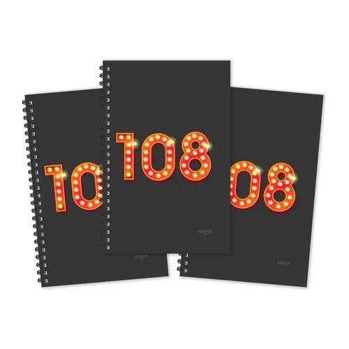 Number 108 - Numeric Ruled Diaries - Pack Of 3