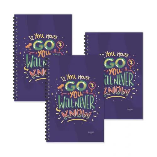 Go Vs Know Motivational Ruled Diaries - Pack Of 3