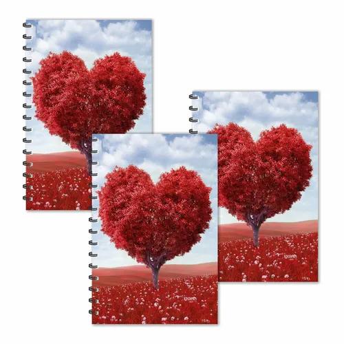 Love Heart Tree Forest Ruled Diaries - Pack Of 3