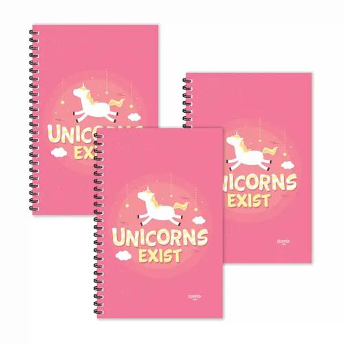 Unicorn Exists Unicorn Ruled Diaries - Pack Of 3