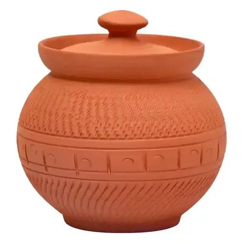 KSI Handmade Terracotta Clay Sugar Pot for Serving Sugar in Tea Coffee (Sugar Pot) 300 ML