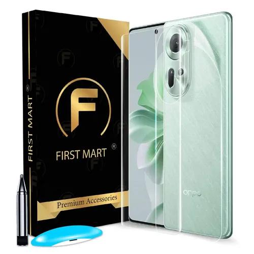 FIRST MART Tempered Glass for Oppo Reno 11 5G with Edge to Edge Full Screen Coverage and Easy UV Glue Installation Kit and Back Nano Membrane