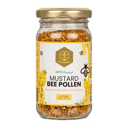 Shiva Organic 100% Natural Mustard Bee Pollen Granules | Plant based Protein | Natural Superfood - 125 g