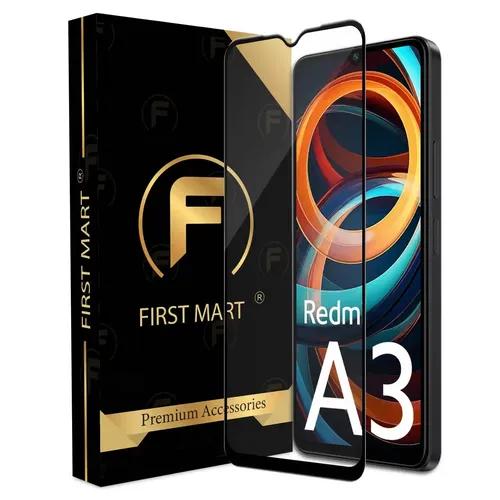 FIRST MART Premium Tempered Glass for Redmi A3 5G with Edge to Edge Coverage and Easy Installation Kit, Pack of 1