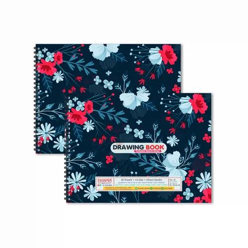 Red Blue Theme Sketchbooks For Painting - Pack Of 2