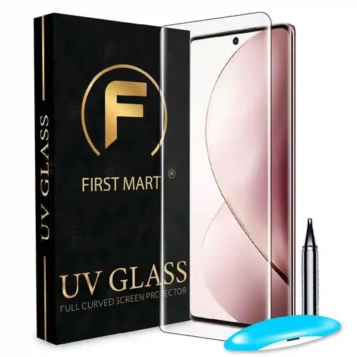 FIRST MART Tempered Glass for Vivo V29 5G / V29 Pro 5G / T2 Pro 5G with Edge to Edge Full Screen Coverage and Easy UV Glue Installation Kit, Pack of 1