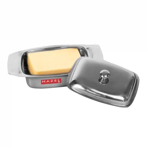 HAZEL Stainless Steel Butter Box with Lid | Butter Dish with Cover | Butter Storage Box for Storing Butter