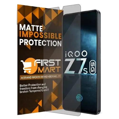 FIRST MART Screen Protector for iQOO Z7s 5G, iQOO Z7 5G and Vivo T2 5G - Impossible Fiber Case Friendly Screen Protection & Installation Kit (Matte)