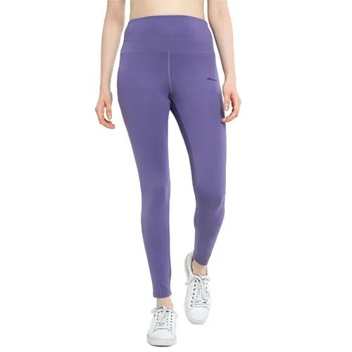 Women's Super High Waisted Satin Finish Sun Protected Tights - Purple (Medium)