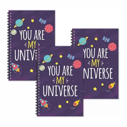 "You Are My Universe" Ruled Diaries - Pack Of 3