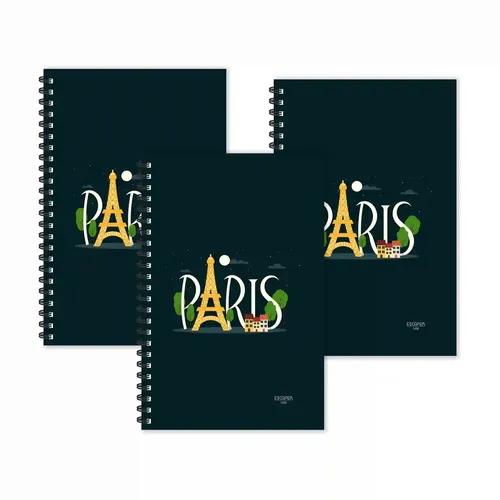 Paris At Night Ruled Diaries - Pack Of 3