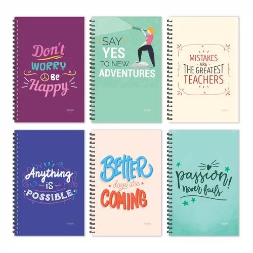 Don't Worry Motivational Diaries - Jumbo (Pack of 6)