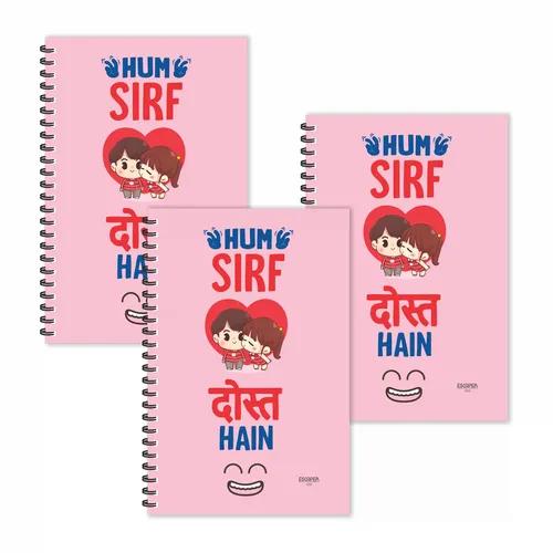 Hum Sirf Dost Hai Hindi Quotes Ruled Diaries - Pack Of 3