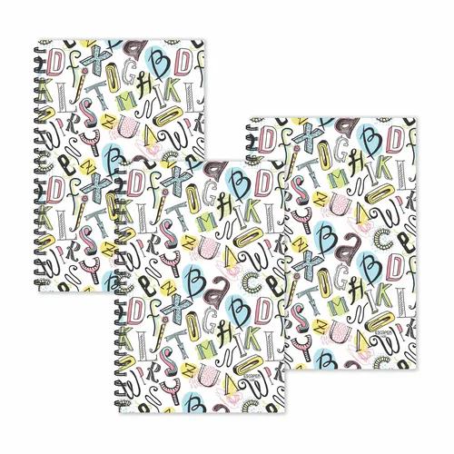 Alphabets Doodle Ruled Diaries - Pack Of 3