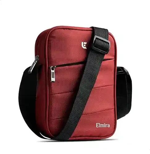 Elmira Premium Sling Bag For Men And Women Water-Resistant Passport Bag Small One Side Shockproof Travel Cross Body Messenger Handbag For Daily Use (9 Inch, Maroon)