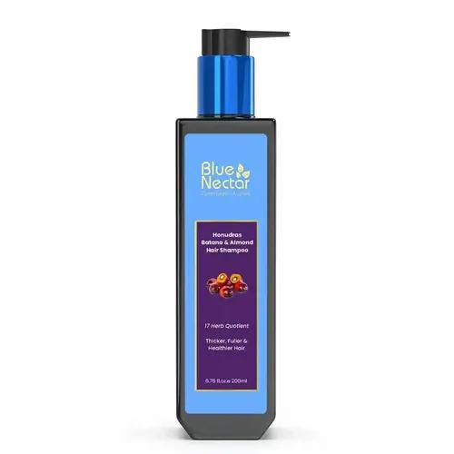 BLUE NECTAR Batana Hair Shampoo for Fuller & Stronger Hair | Organic Shampoo for Dry, Frizzy, Curly, and Wavy Hair | Redensyl Alternate | Shampoo for Women & Men (17 Herbs, 200ml)