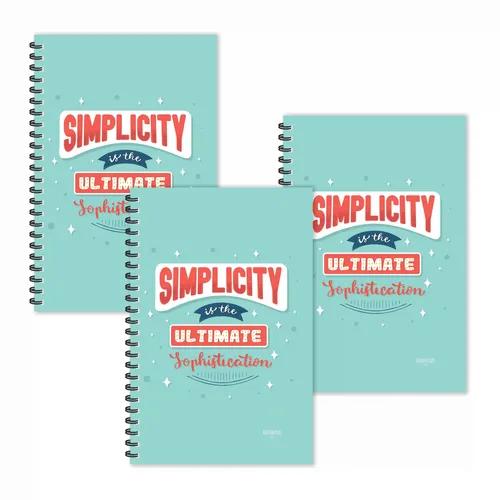 Simplicity Is The Ultimate Sophistication Motivational Ruled Diaries - Pack Of 3