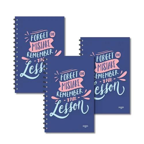 Forget Mistake Remember The Lesson Designer Ruled Diaries - Pack Of 3